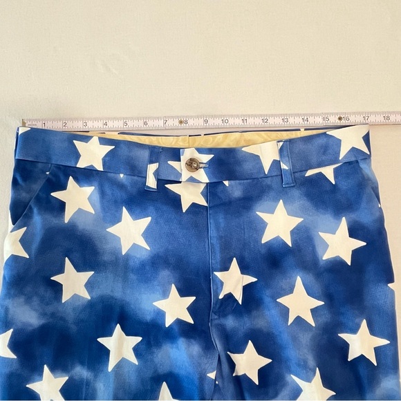 Loudmouth Men’s Blue Golf Pants White Stars Pattern 34x30 - Picture 10 of 14